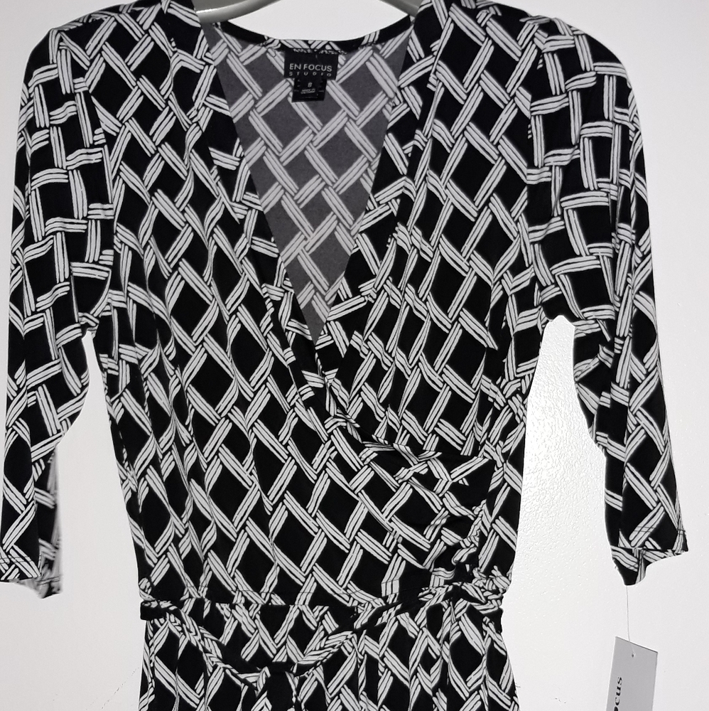 Black &White Jump suit